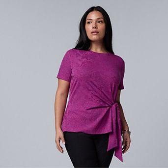 Plus Size Simply Vera Vera Wang Side Tie T-Shirt