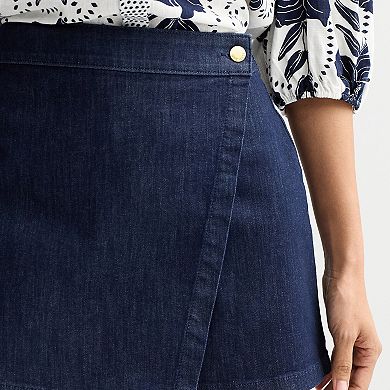 Women's Nine West Denim Wrap Skort