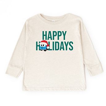 Leo the Truck Happy Holidays - Toddler Long Sleeve Graphic Tee