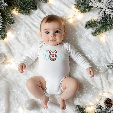 SmileyWorld Reindeer Snowflakes - Baby Long Sleeve Bodysuit