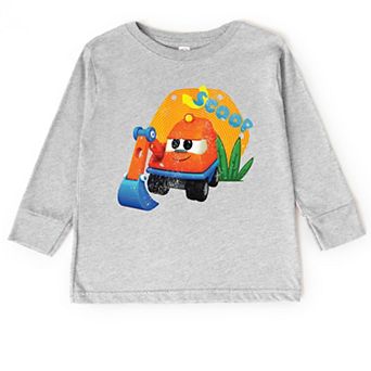 Leo the Truck Scoop Name Distressed - Toddler Long Sleeve Graphic Tee