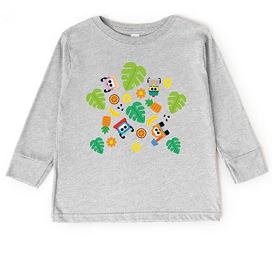 Leo the Truck Palm Leaves - Toddler Long Sleeve Graphic Tee