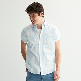 Men's Sonoma Goods For Life® Short Sleeve Perfect Length Button Down Shirt
