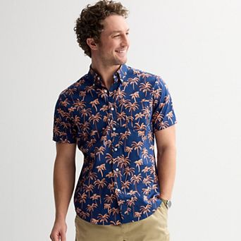 Men's Sonoma Goods For Life® Short Sleeve Perfect Length Button Down Shirt