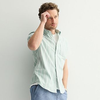 Men's Sonoma Goods For Life® Short Sleeve Perfect Length Button Down Shirt