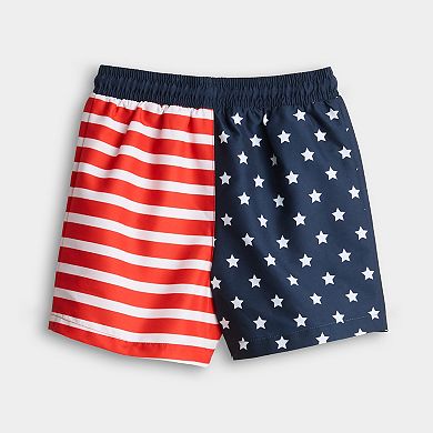 Baby & Toddler Boy Jumping Beans Stars & Stripes Swim Trunks