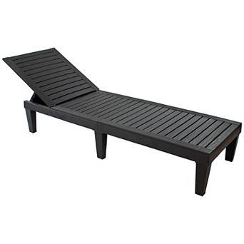 Sunnydaze 5-Position Adjustable Sun Lounger - Black