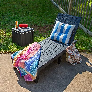 Sunnydaze 5-Position Adjustable Sun Lounger - Black