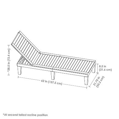 Sunnydaze 5-Position Adjustable Sun Lounger - Black