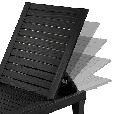Sunnydaze 5-Position Adjustable Sun Lounger - Black