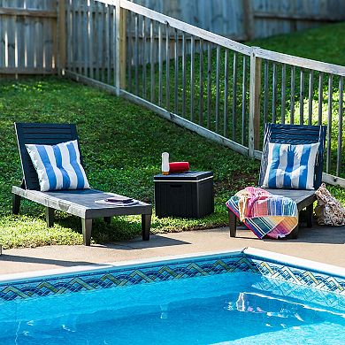 Sunnydaze 5-Position Adjustable Sun Lounger - Black