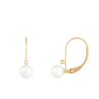Splendid Pearls 14k Gold Freshwater Cultured Pearl & Diamond Accent Drop Earrings