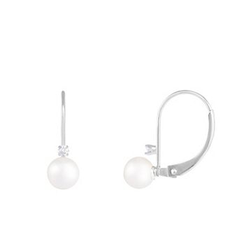 Splendid Pearls 14k Gold Freshwater Cultured Pearl & Diamond Accent Drop Earrings