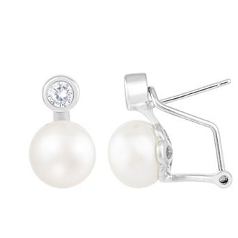 Splendid Pearls Sterling Silver Freshwater Cultured Pearl Stud Earrings