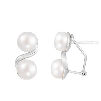 Splendid Pearls Sterling Silver Freshwater Cultured Pearl Drop Earrings