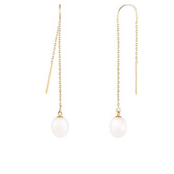 Splendid Pearls 14k Gold Freshwater Cultured Pearl Dangle Earrings
