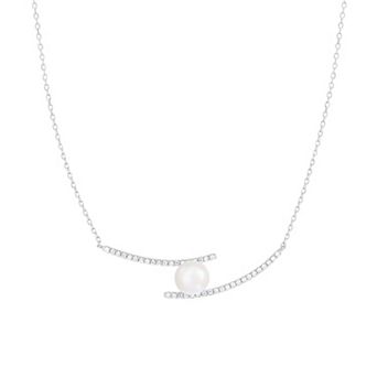 Splendid Pearls Sterling Silver Freshwater Cultured Pearl Pendant Necklace