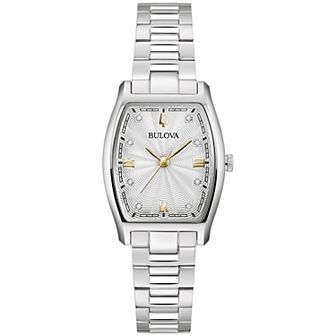 Bulova Women's Stainless Steel Diamond Accent Bracelet Watch - 96P232