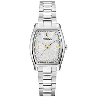 Bulova Women's Stainless Steel Diamond Accent Bracelet Watch - 96P232