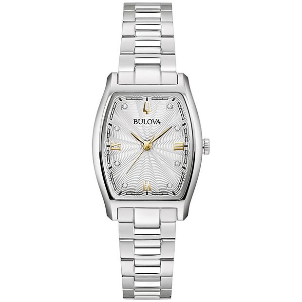 Bulova Women's Stainless Steel Diamond Accent Bracelet Watch - 96P232