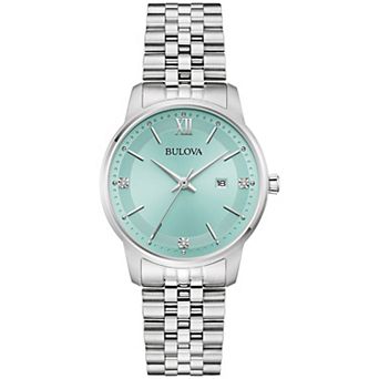 Bulova Women's Stainless Steel Diamond Accent Bracelet Watch - 96P259