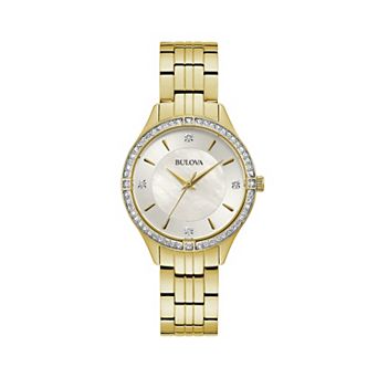 Bulova Women's Crystal Accent Mother-of-Pearl Dial Bracelet Watch - 98L274