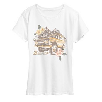 Women's Ford Bronco Mountain & Flowers Graphic Tee