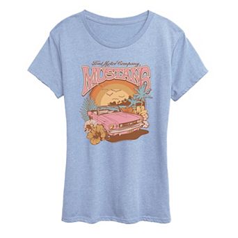 Women's Ford Mustang Beach Retro Graphic Tee