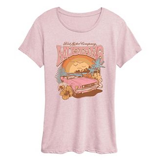 Women's Ford Mustang Beach Retro Graphic Tee
