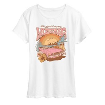 Women's Ford Mustang Beach Retro Graphic Tee