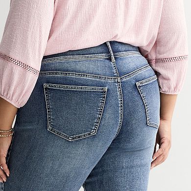 Plus Size Apt. 9® Mid Rise Denim Capri Pants