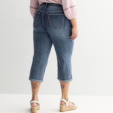 Plus Size Apt. 9® Mid Rise Denim Capri Pants