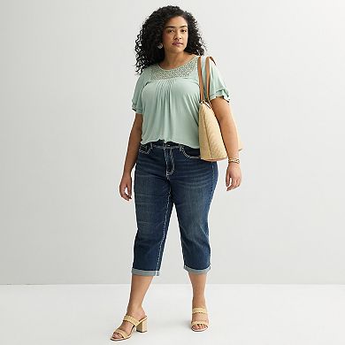 Plus Size Apt. 9® Mid Rise Capri Jeans