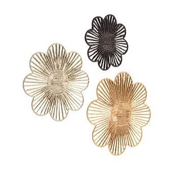 American Art Décor 3 pc Floral Paper Rope Wall Decor Set