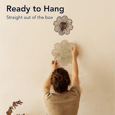 American Art Décor 3-pc. Floral Paper Rope Wall Decor Set