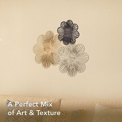 American Art Décor 3-pc. Floral Paper Rope Wall Decor Set