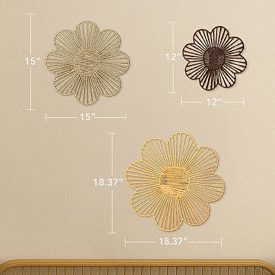 American Art Décor 3-pc. Floral Paper Rope Wall Decor Set