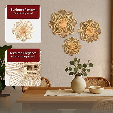 American Art Décor 3-pc. Floral Paper Rope Wall Decor Boho Basket Style Set