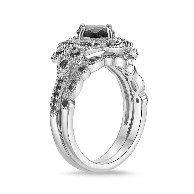 Gemminded Sterling Silver Onyx & Black Spinel Pointed Ring Set