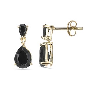 Gemminded Sterling Silver Black Onyx Drop Earrings