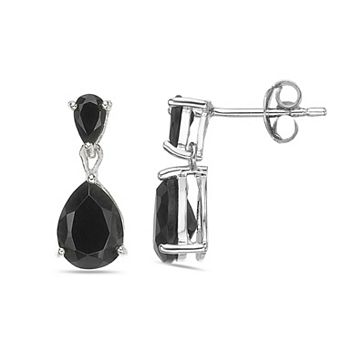 Gemminded Sterling Silver Black Onyx Drop Earrings