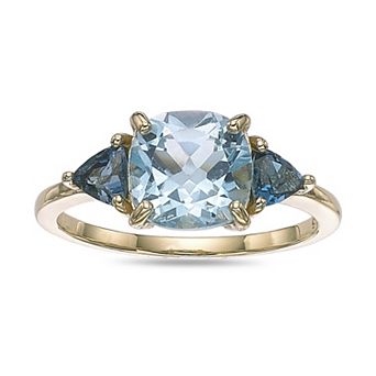 Gemminded 18k Gold Over Silver Blue Topaz Ring