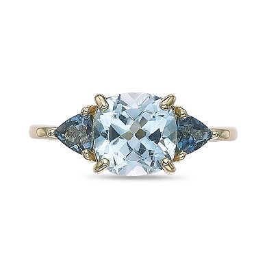 Gemminded 18k Gold Over Silver Blue Topaz Ring