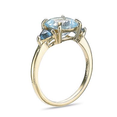 Gemminded 18k Gold Over Silver Blue Topaz Ring