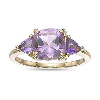 Gemminded 18k Gold Over Silver Amethyst Ring