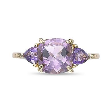 Gemminded 18k Gold Over Silver Amethyst Ring