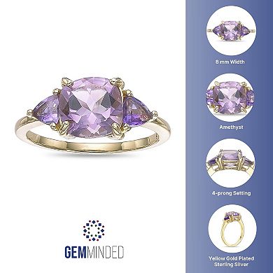 Gemminded 18k Gold Over Silver Amethyst Ring