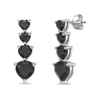 Gemminded Sterling Silver Black Onyx Drop Earrings