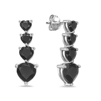 Gemminded Sterling Silver Black Onyx Drop Earrings