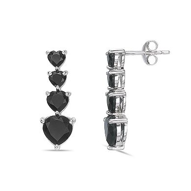 Gemminded Sterling Silver Black Onyx Drop Earrings